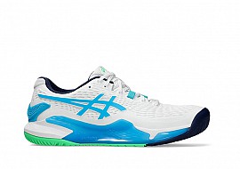 Giày chơi Pickleball Tennis Asics Gel-Resolution 9 ‘White Digital Aqua’ Best Quality
