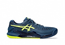 Giày chơi Pickleball / Tennis Asics Gel Resolution 9 Mako Blue / Safety Yellow